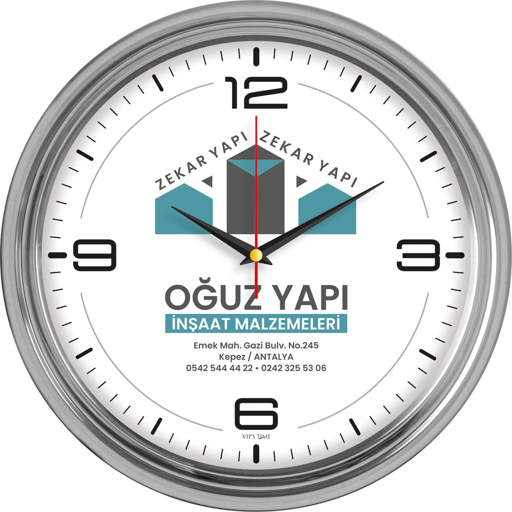 V30-960-B Paslanmaz Metal Duvar Saati